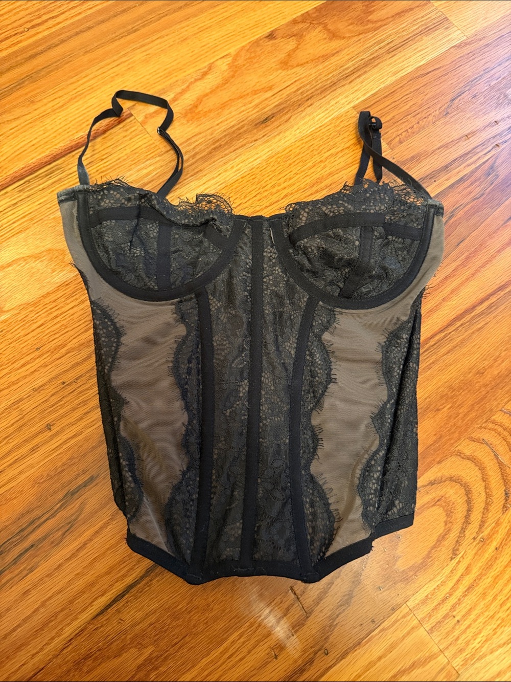 Urban Outfitters Black Lace Bustier Top